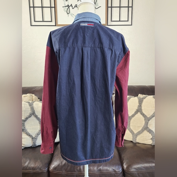 Vintage Tommy Hilfiger Denim Men's Size M Long Sleeve Rugby Shirt Color Block - Picture 6 of 10